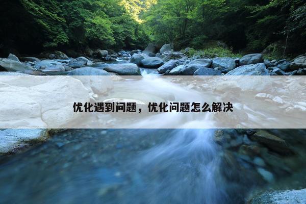 优化遇到问题，优化问题怎么解决