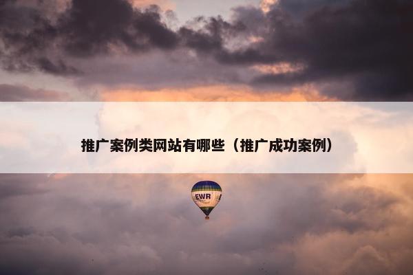 推广案例类网站有哪些（推广成功案例）
