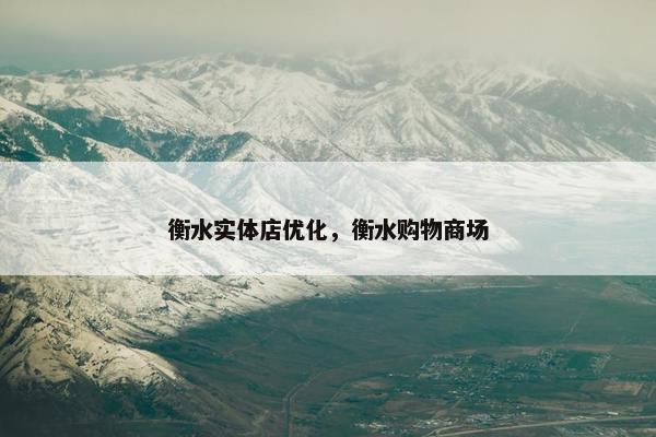衡水实体店优化，衡水购物商场