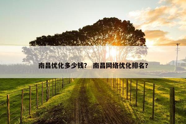 南昌优化多少钱？ 南昌网络优化排名？