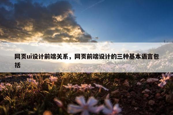 网页ui设计前端关系，网页前端设计的三种基本语言包括