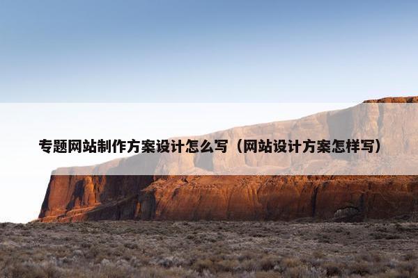 专题网站制作方案设计怎么写（网站设计方案怎样写）