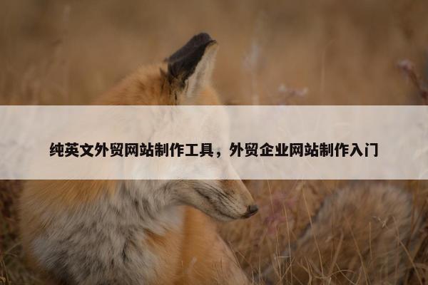 纯英文外贸网站制作工具，外贸企业网站制作入门