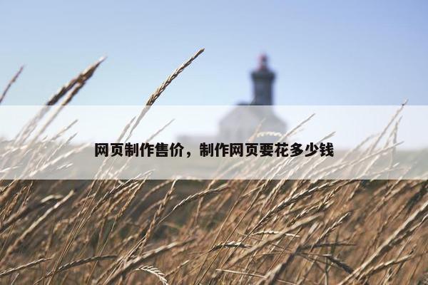 网页制作售价，制作网页要花多少钱