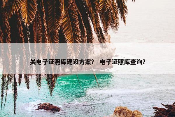 关电子证照库建设方案？ 电子证照库查询？