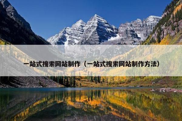 一站式搜索网站制作（一站式搜索网站制作方法）