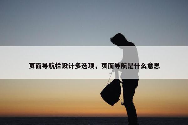 页面导航栏设计多选项，页面导航是什么意思