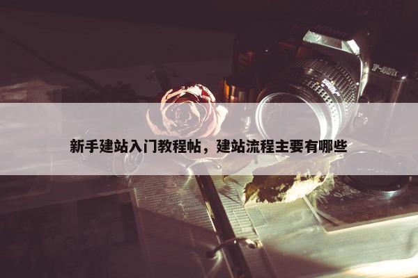 新手建站入门教程帖，建站流程主要有哪些