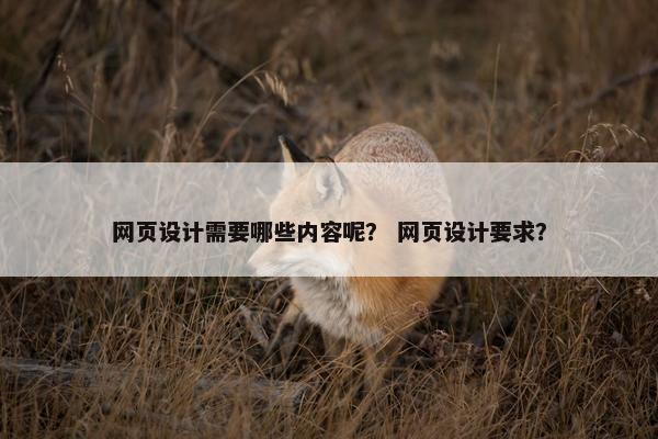 网页设计需要哪些内容呢？ 网页设计要求？