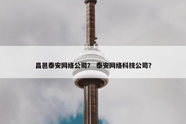 昌邑泰安网络公司？ 泰安网络科技公司？