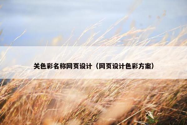 关色彩名称网页设计（网页设计色彩方案）