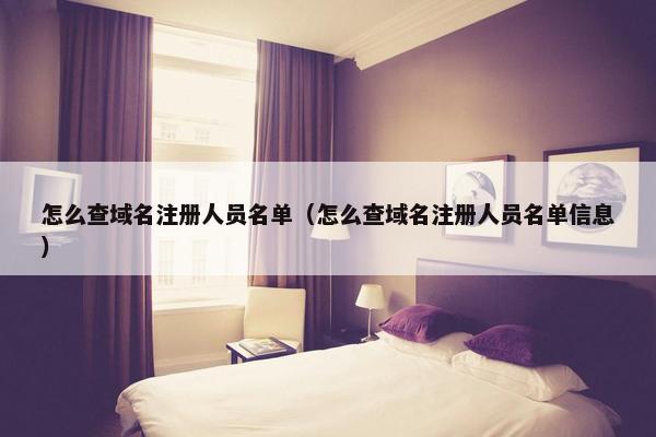 怎么查域名注册人员名单（怎么查域名注册人员名单信息）
