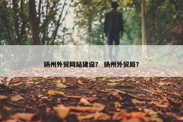 扬州外贸网站建设？ 扬州外贸局？