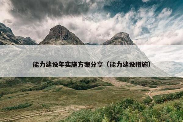 能力建设年实施方案分享（能力建设措施）