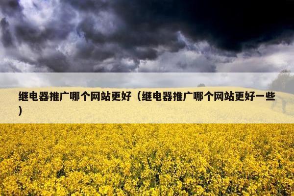 继电器推广哪个网站更好（继电器推广哪个网站更好一些）