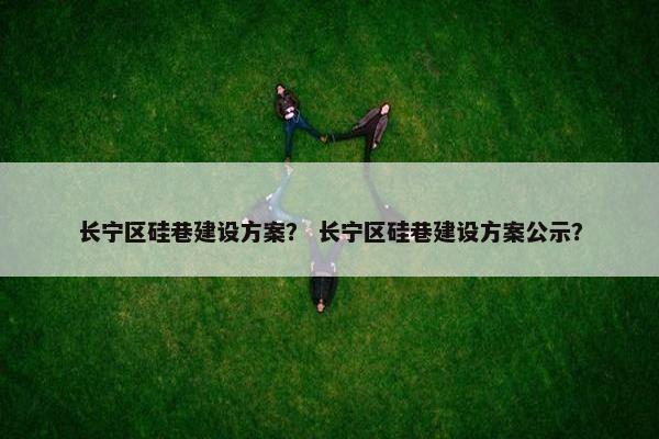 长宁区硅巷建设方案？ 长宁区硅巷建设方案公示？