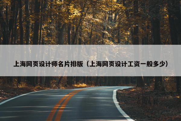 上海网页设计师名片排版（上海网页设计工资一般多少）