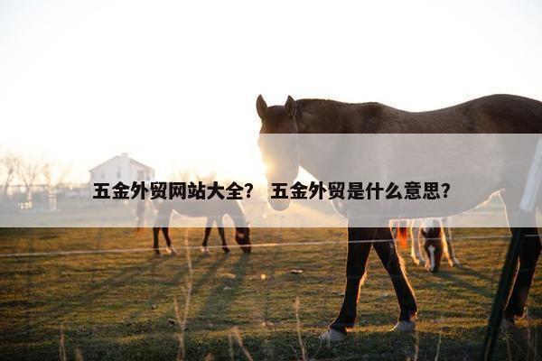 五金外贸网站大全？ 五金外贸是什么意思？