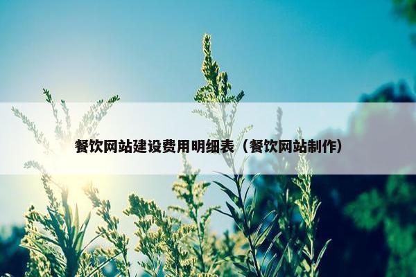 餐饮网站建设费用明细表（餐饮网站制作）