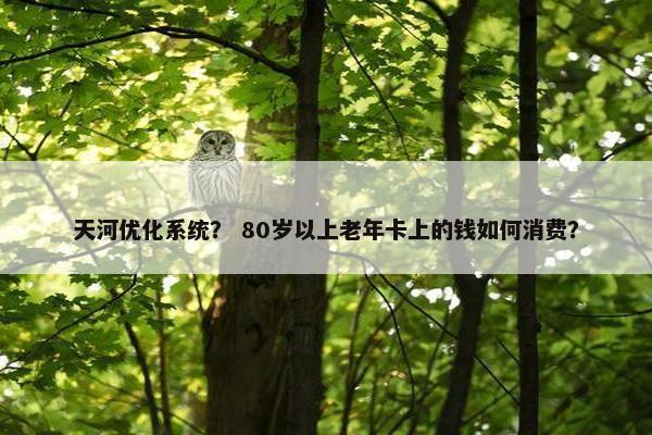天河优化系统？ 80岁以上老年卡上的钱如何消费？