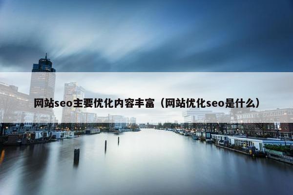 网站seo主要优化内容丰富（网站优化seo是什么）