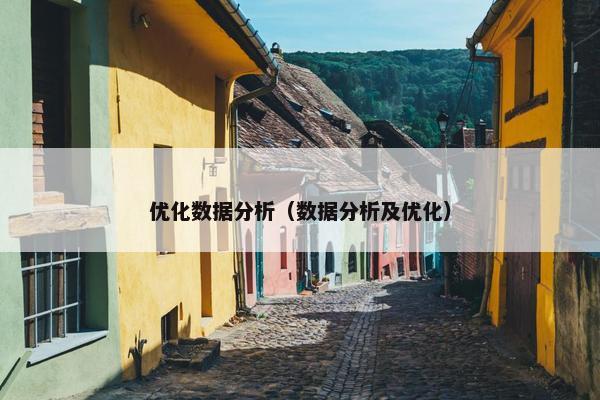 优化数据分析（数据分析及优化）
