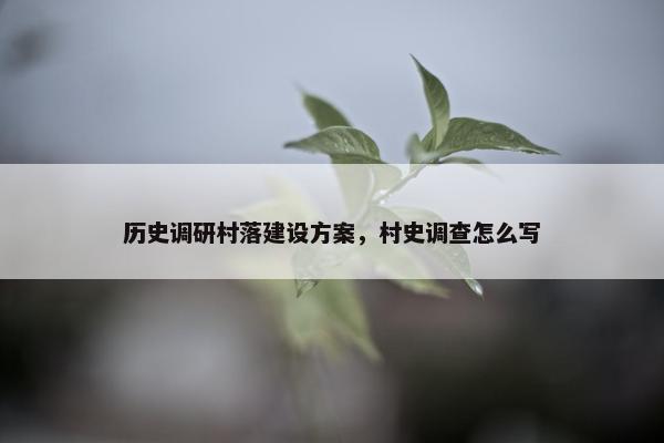 历史调研村落建设方案，村史调查怎么写