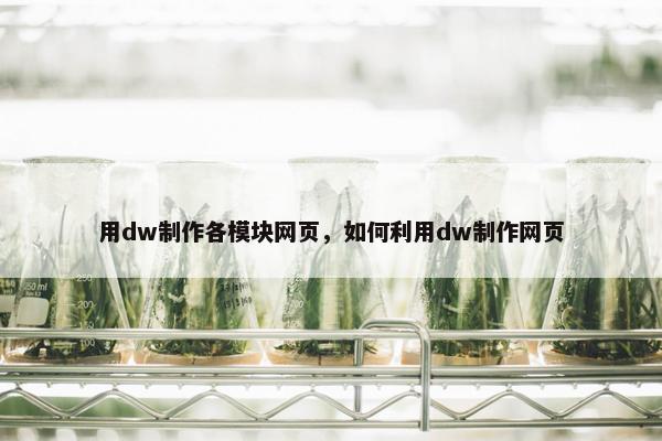 用dw制作各模块网页，如何利用dw制作网页