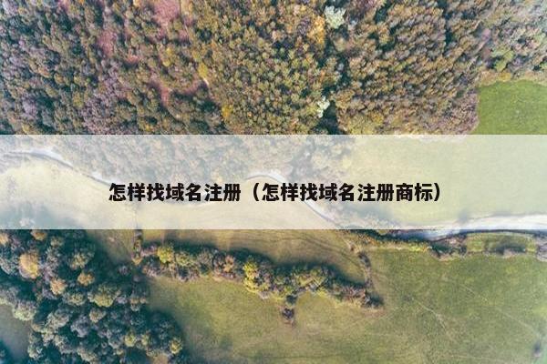 怎样找域名注册（怎样找域名注册商标）