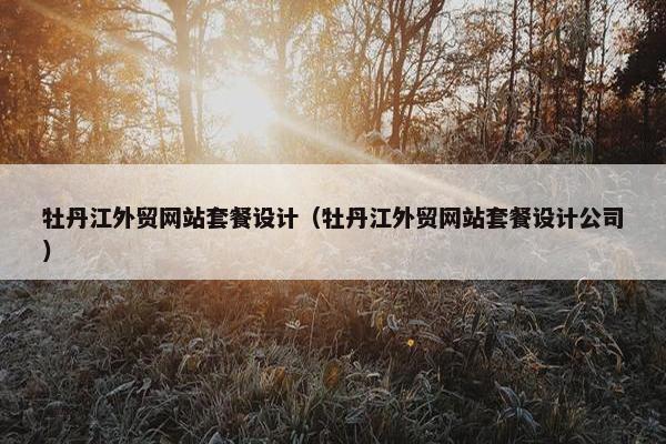 牡丹江外贸网站套餐设计（牡丹江外贸网站套餐设计公司）