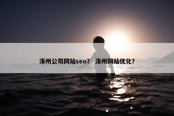 涿州公司网站seo？ 涿州网站优化？