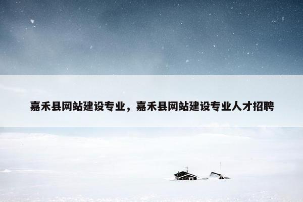 嘉禾县网站建设专业，嘉禾县网站建设专业人才招聘