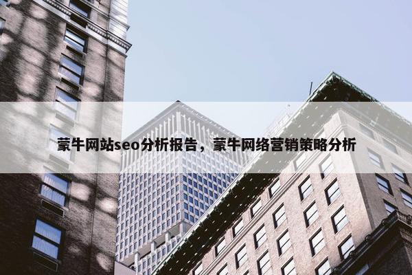 蒙牛网站seo分析报告，蒙牛网络营销策略分析