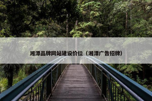湘潭品牌网站建设价位（湘潭广告招牌）