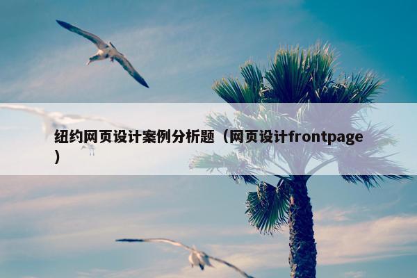 纽约网页设计案例分析题（网页设计frontpage）