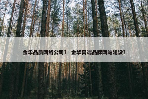 金华品质网络公司？ 金华高端品牌网站建设？