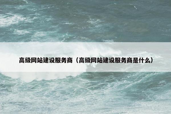 高级网站建设服务商（高级网站建设服务商是什么）