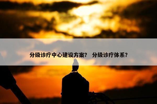 分级诊疗中心建设方案？ 分级诊疗体系？