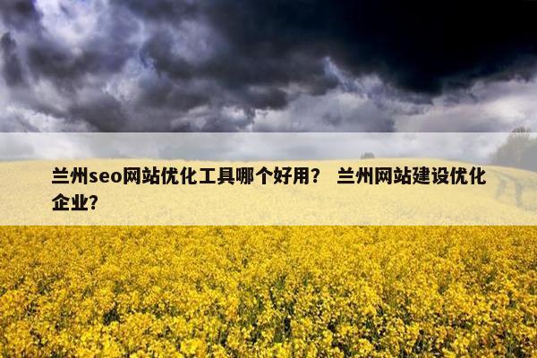 兰州seo网站优化工具哪个好用？ 兰州网站建设优化企业？