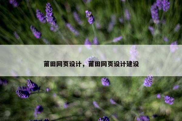 莆田网页设计，莆田网页设计建设