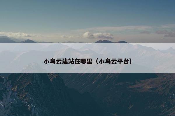 小鸟云建站在哪里（小鸟云平台）