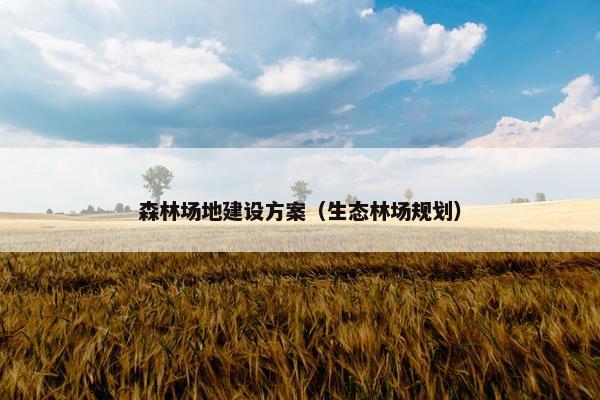 森林场地建设方案（生态林场规划）