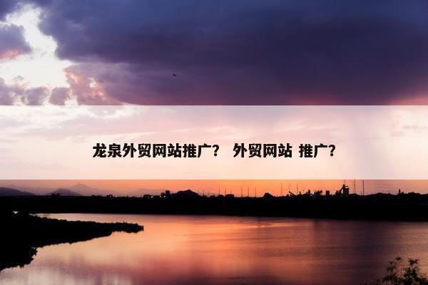 龙泉外贸网站推广？ 外贸网站 推广？