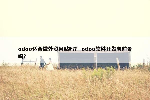 odoo适合做外贸网站吗？ odoo软件开发有前景吗？
