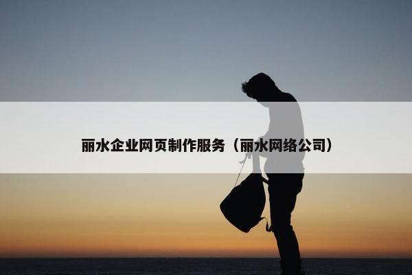 丽水企业网页制作服务（丽水网络公司）
