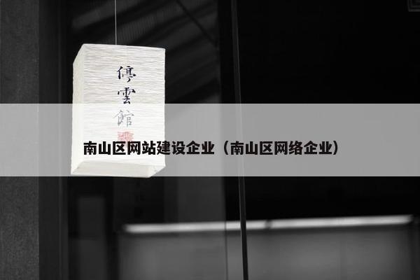 南山区网站建设企业（南山区网络企业）