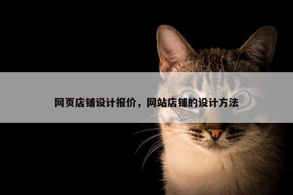 网页店铺设计报价，网站店铺的设计方法
