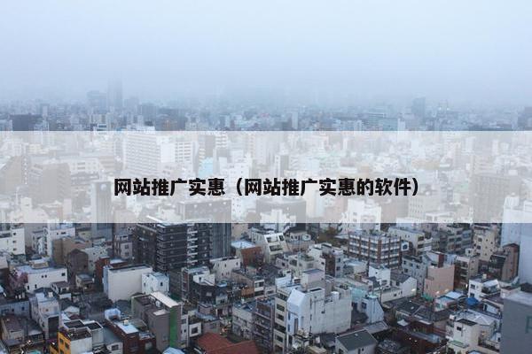网站推广实惠（网站推广实惠的软件）