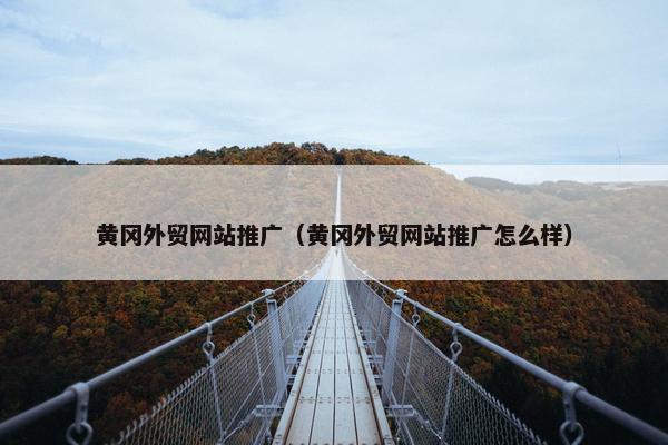 黄冈外贸网站推广（黄冈外贸网站推广怎么样）