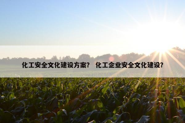 化工安全文化建设方案？ 化工企业安全文化建设？